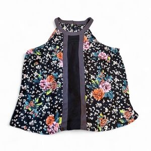 Torrid Black Floral High Neck Sleeveless Blouse | Size 1 (Fits like XL)